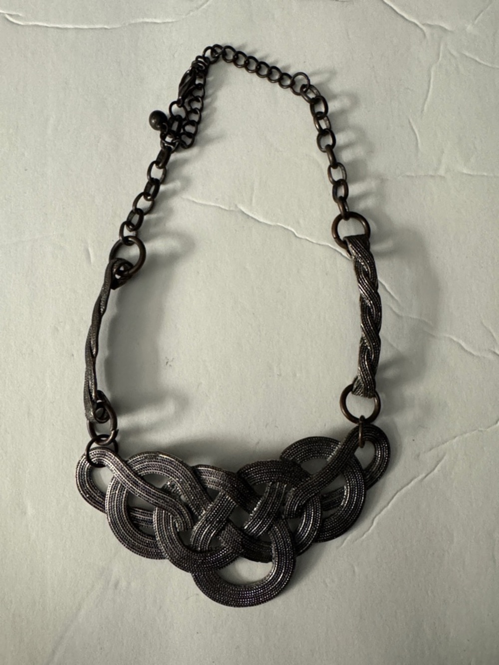 Braided Statement Necklace - Black